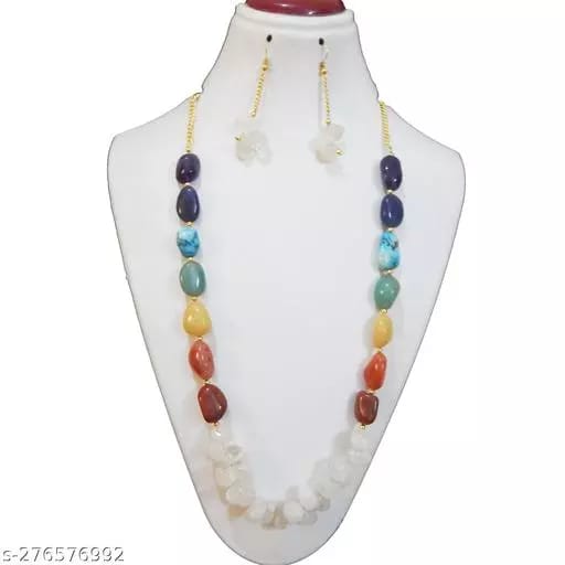 Buy the Gold Vintage Multi Colored Stone Pendant Necklace | JaeBee
