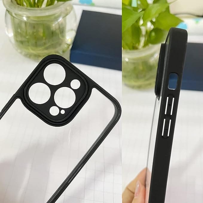 Compatible with iPhone 12 Pro Max Case, Transparent Hard Acrylic Back Case with Metal Bling Glitter Full Camera Protection Shockproof Anti-Drop Anti-Scratch Case Cover - Wine Red