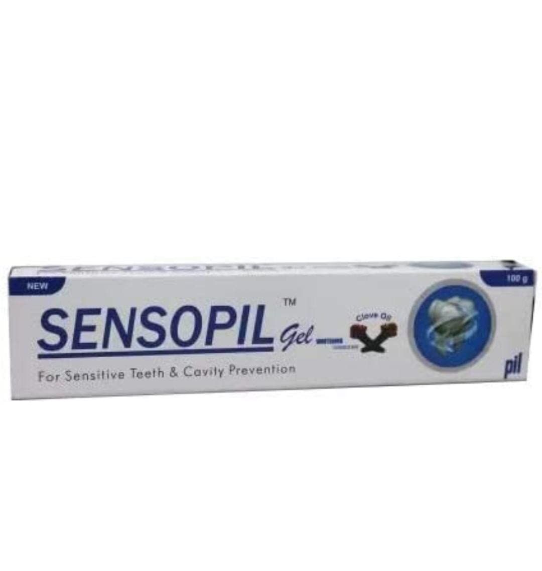 Sensopil Gel Whitening Toothpaste With Clove Oil for Sensitive Teeth & Cavity Prevention (Pack of 1, 100gm)