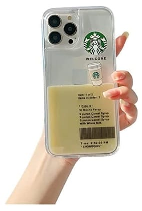 iPhone 12 PRO (6.1 inch) starbcuks Liquid Coffee Floating Back Cover case (Vanilla)