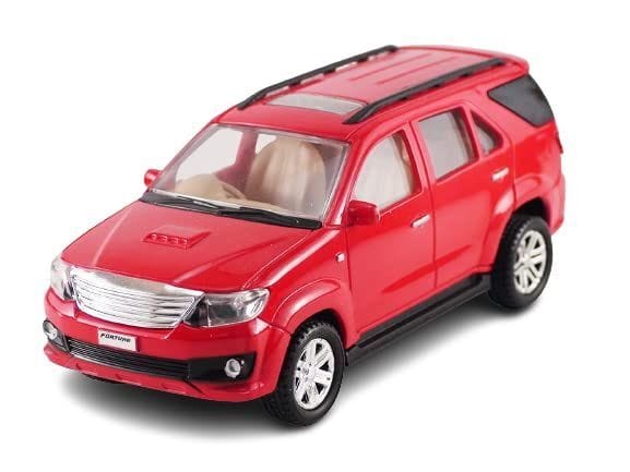 Pull Push Plastic SUV Fortuner Model Car Toy Perfect for Kids Fun (Pack of 1, Red)
