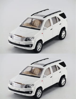 Cube Play Mehtab Pull Back Plastic E-Chariot Fortune Replica CT-134 Miniature Automobile Car Toys Perfect for Kids Fun (Pack of 2, White)