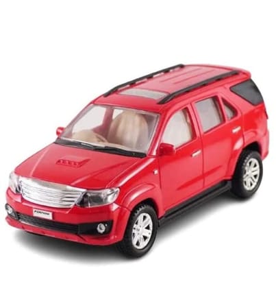 Pull Back Plastic Fortuner Car Toys|Wonderfull Design & Bold Look |Perfect for Kids Fun (Pack of 1, Multicolor)