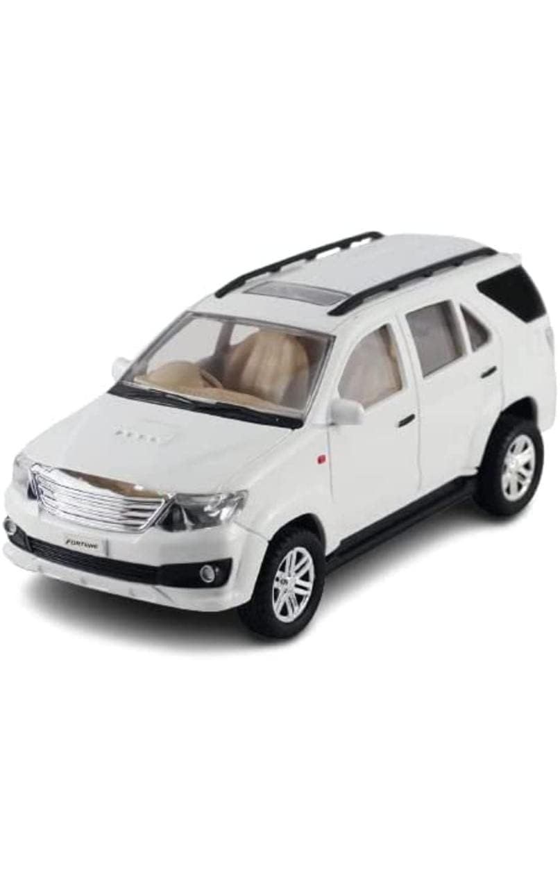 Mehtab Pull Back Plastic Fortuner Car Toy Wonderfull Design & Bold Look Toy for Kids Fun (Pack of 1, White)