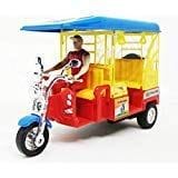 Generic Plastic E-Auto Rickshaw Miniature Automobile Toy, Multicolour