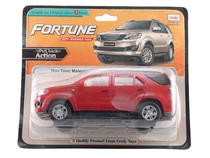 Mehtab Pull Push Back Fortuner Toy Car (Red,Pack of 1)
