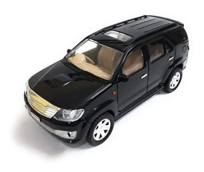 The Game Begins Kid Pull Back Action Toyota Fortuner Miniature Toy Car (Black),Pack of 1