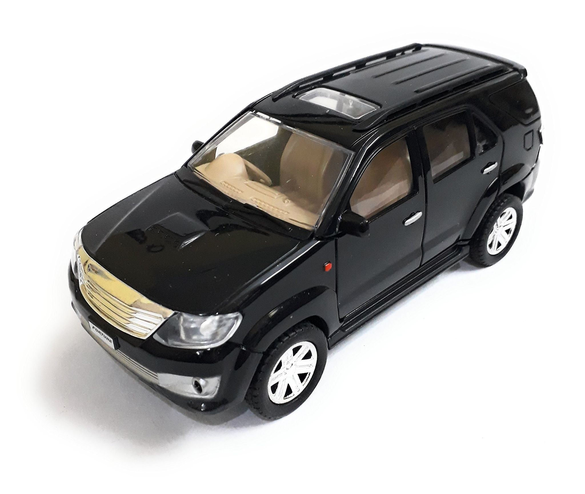 The Game Begins Kid Pull Back Action Toyota Fortuner Miniature Toy Car (Black),Pack of 1