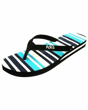 ERA Women's  Casual Flip-Flop Slippers Comfortable Indoor & Outdoor Footwear 575 Blue and Black