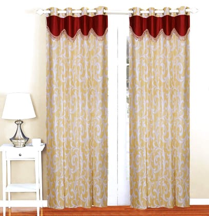 Homebird 274.32 inch (9 ft) Polyester Room Darkening Long Door Curtain  (Solid, Red)