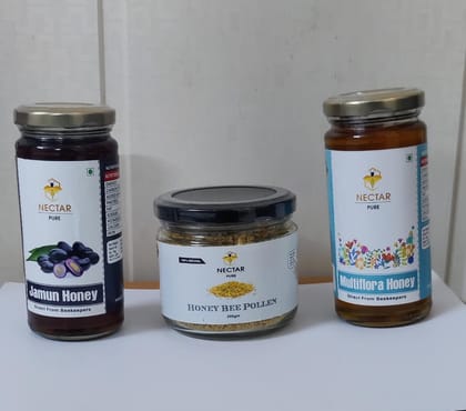Combo (Jamun honey 300g, Bee Pollen 200g, Multiflora honey 300g)