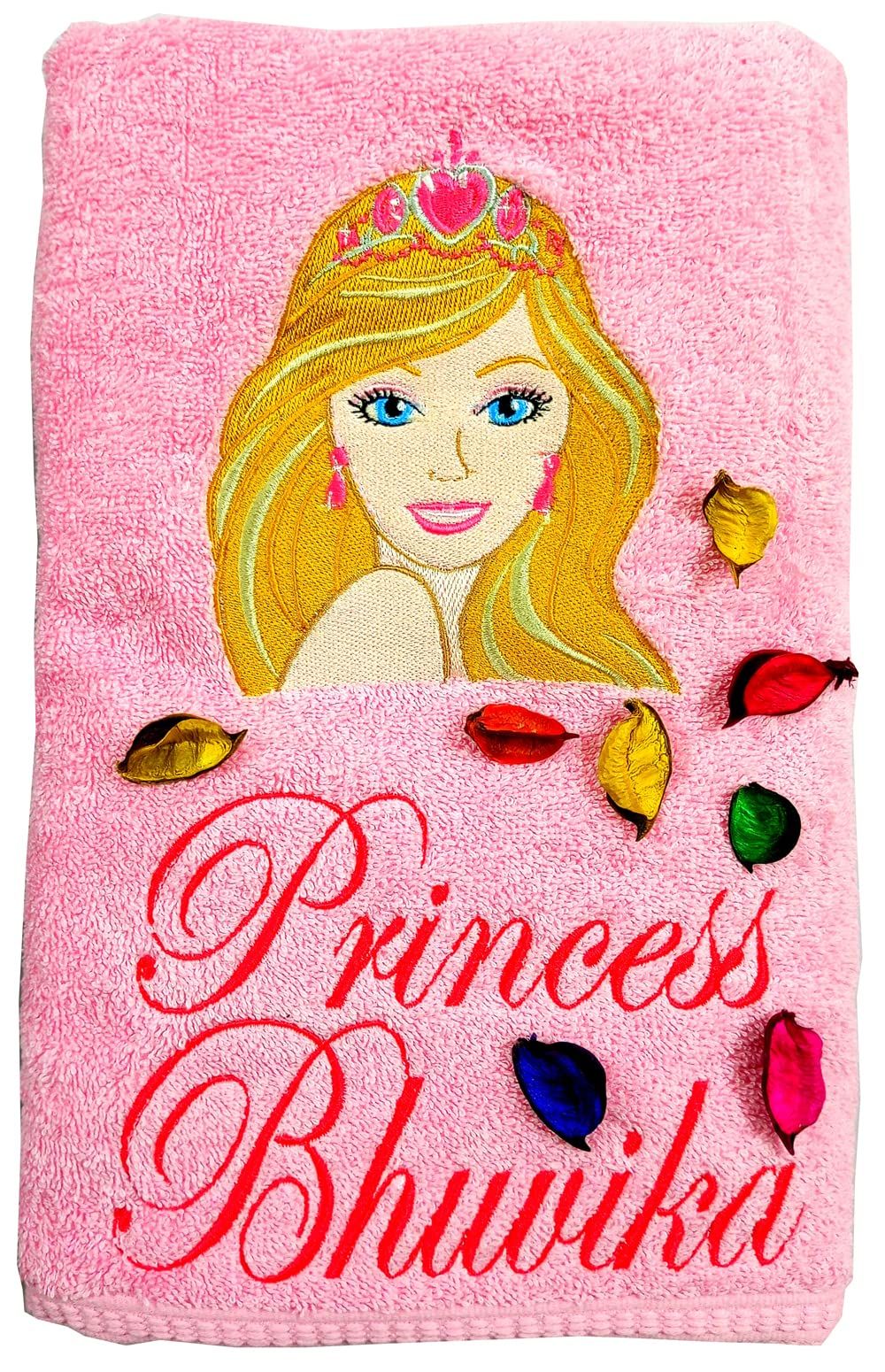 TurtleLittle, Cotton, Barbie Princess Personalised Kids Bath Towel