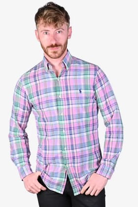 Men's Checked Slim Fit Cotton Casual Shirt