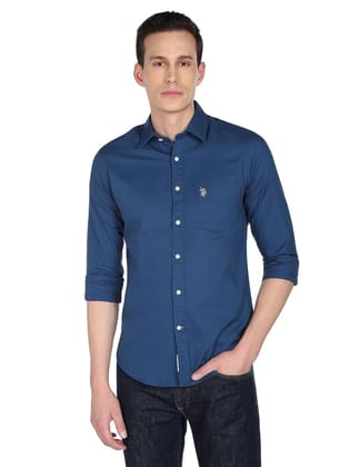 Cotton Dobby Solid Casual Shirt
