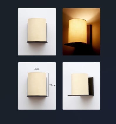 LIGHT ANGLE Handmade Wooden Round Fabric Shade Wall Lamps for Bedroom