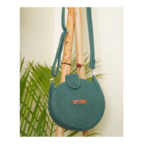 Green Round Sling Bag