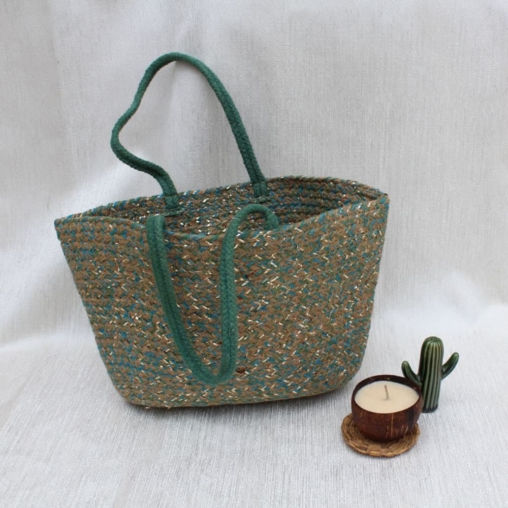 Handcrafted Golden Jute Tote Bag | Buy on Kalantir.com