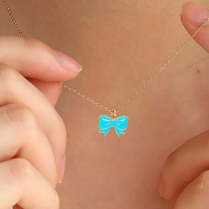 Pinapes Butterfly Bow Inspirational Necklace Gifts For Women Teen Girls Necklace