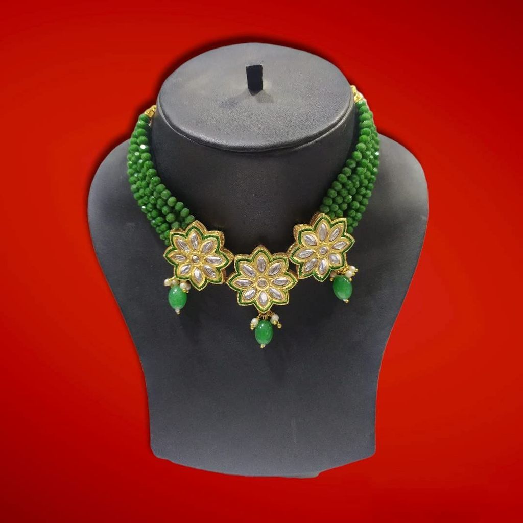 Yash Jewellery Kundan Necklace With Earrings Maangtika High Quality For Girls Women