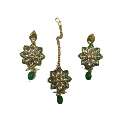 Yash Jewellery Kundan Necklace With Earrings Maangtika High Quality For Girls Women