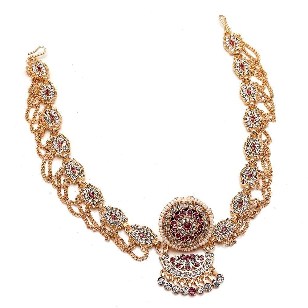 Jewar Mandi borla rakhri tika Fashion Design Rajasthani Matha Patti Polki Stone Indian Wedding Jewellry 6112 for Women Girls