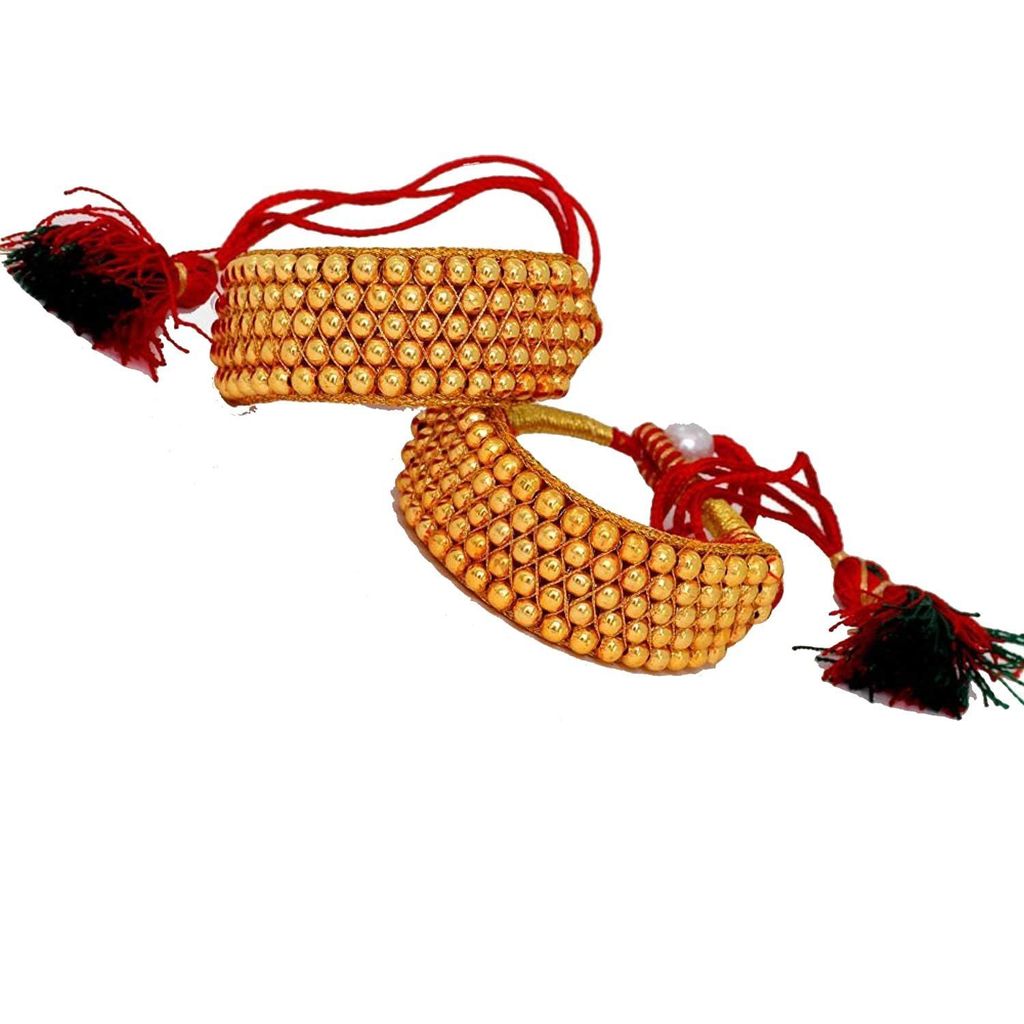 Saraa Dazzling Gold Plated Brass Fabric Pochi for Women/Girls