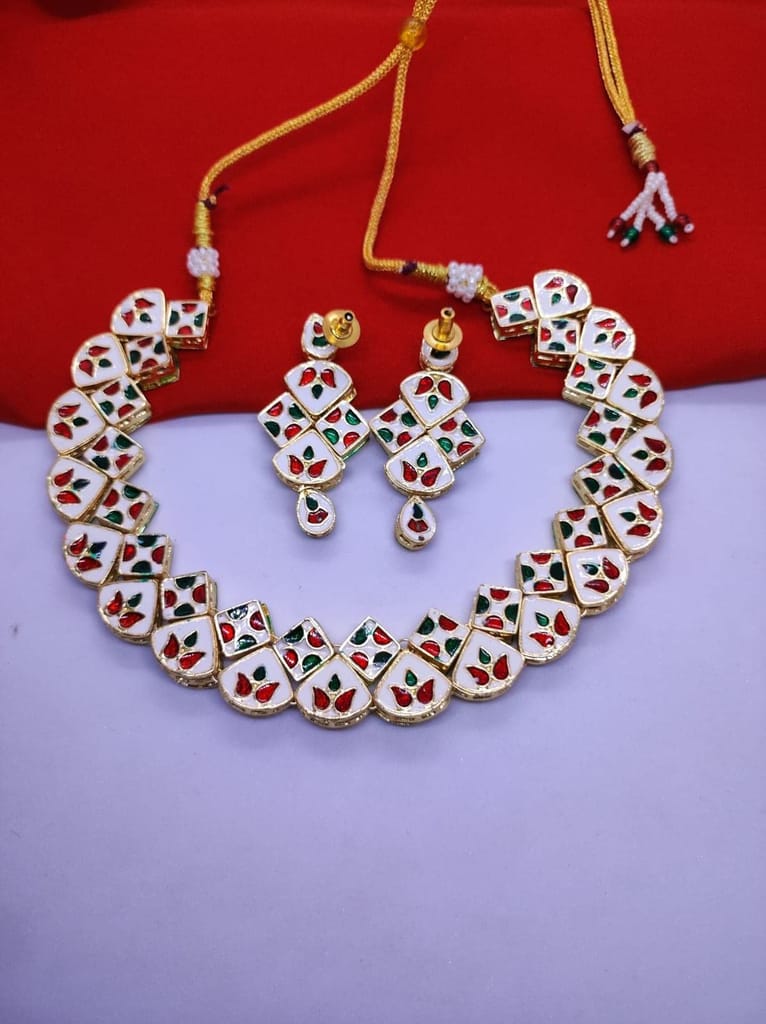 Yash Jewellery Premium Quality Heavy Two in One Necklace Set Back Meena