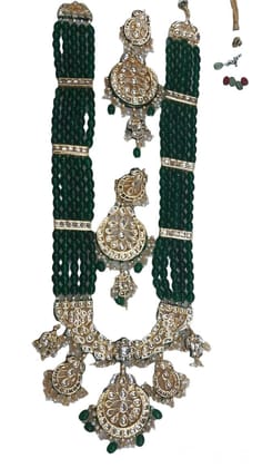 Yash Jewellery Premium Quality Green Color Heavy Ranihaar Set For Women