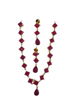 Gold Plated Ethnic Womens Girls Wear Jewellery Necklace Set