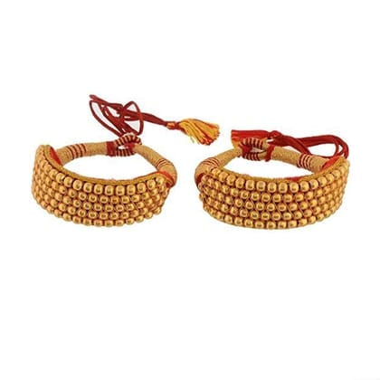 Yash Jewellery Gold Plated Traditional Gold Plated Rajputi Rajasthani Punchi Set for Girls & Women (Gold)