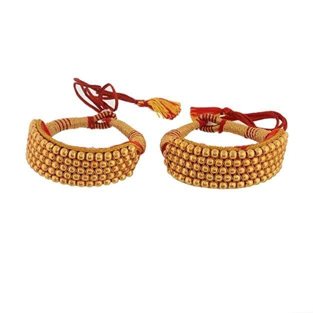 Yash Jewellery Gold Plated Traditional Gold Plated Rajputi Rajasthani Punchi Set for Girls & Women (Gold)