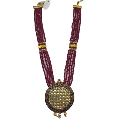 Yash Jewellery Long Heavy Kundan Necklace Set For Women