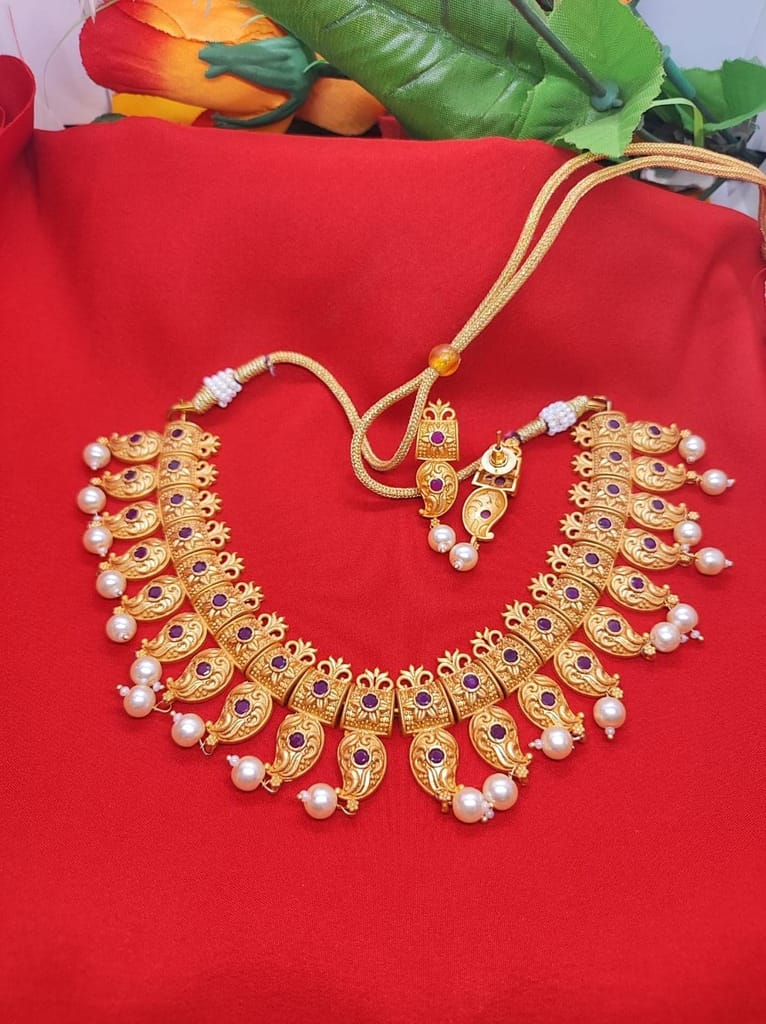 Infinity Jewels 1gm Gold Plated Necklace Set For Women