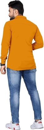 Men's  Regular Fit Solid Full Sleeve Shirt MUSTARD