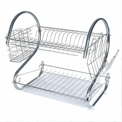 Arshalifestyle  Stainless Steel 2 Layer Kitchen Dish Rack/Plate Cutlery Stand