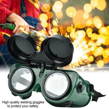Arshalifestyle  Welding Goggles (Dark Green, Large)