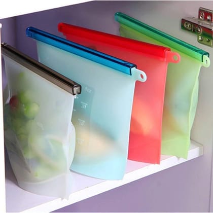 Arshalifestyle  Reusable Silicone Airtight Leakproof Food Storage Bag - 1 ltr