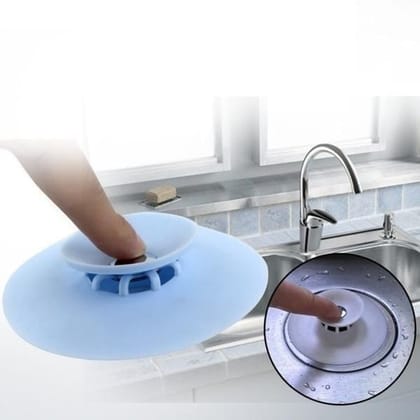 Arshalifestyle  Creative 2-in-1 Silicone Sewer Sink Sealer Cover Drainer (multicolour)