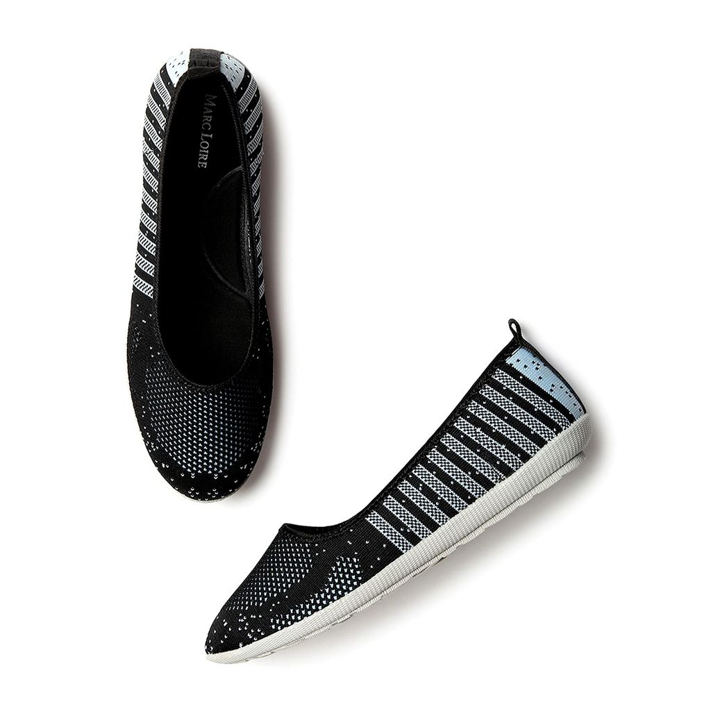 Marc Loire Women's Lightweight Athleisure Knitted Active Wear Slip-On Ballerina Casual Shoes for Daily Walking - Casual Shoes | Buy online on ZillyBuy