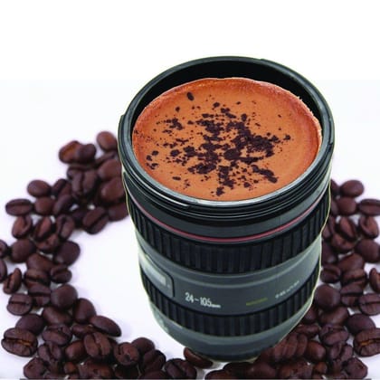 Arshalifestyle  Camera Lens Shaped Coffee Mug Flask With Lid