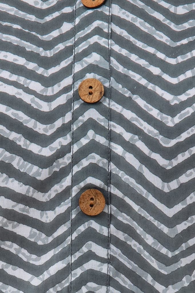 JAIPURETHNICWEAVESWomens Cotton Cambric Block Print Straight Tunic (Grey)