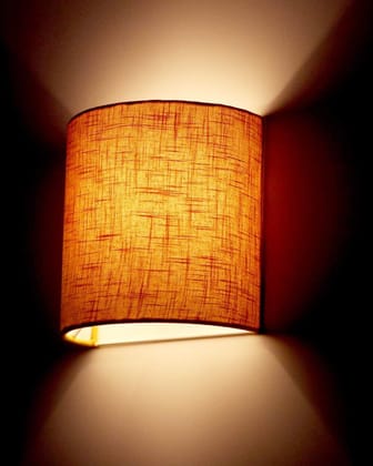 Light Angle Handmade Half Shape Fabric Wall Lamp Shade for Home Bedroom (Yellow)