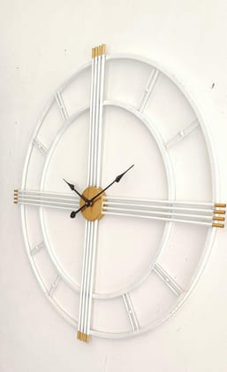 LIGHT ANGLE Handmade Metal Wall Clock (White)