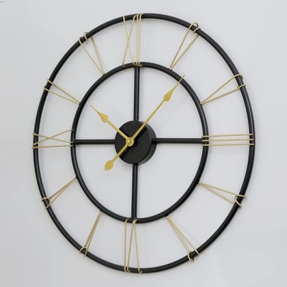 LIGHT ANGLE Metal Designer New Roman Number Heavy Metal Morden Wall Clock for Living Room,Office (R-N-Clock)