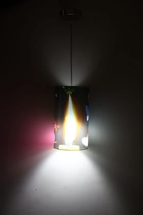 Light Angle Handmade Plastic with Color Paper Sheet Crafted Sceneted Wall Sconce Hanging Lamp Light(Pack of 3) (5.5x5.5 x 8 inch, Multicolor)