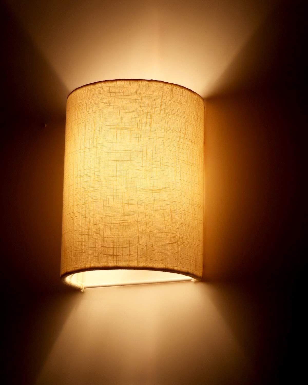 Light Angle Handmade Wall Lamps Shade for Bedroom (Beige_D- Small)