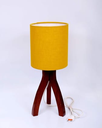Light Angle Handmade Wooden Home Decorative Table lamp for Living Room Bedroom ( 3-Leg -Yellow)