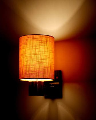 LIGHT ANGLE Wooden Decorative Surface Mounted Wall Lamps for Home Decoration and Bedroom (Yellow)