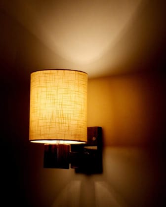 LIGHT ANGLE Wooden Decorative Surface Mounted Wall Lamps for Home Decoration and Bedroom (Beige)