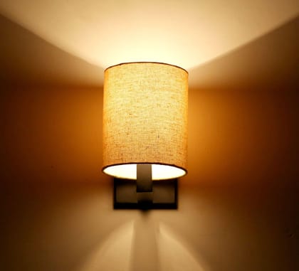 LIGHT ANGLE Gold Fabric Handmade & Wooden Base Up Wall Lamps Light (New-W-Gold)